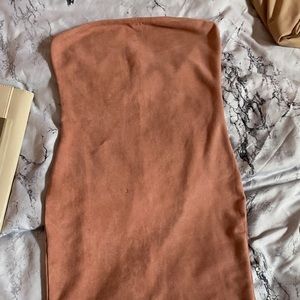 Tube dress suede